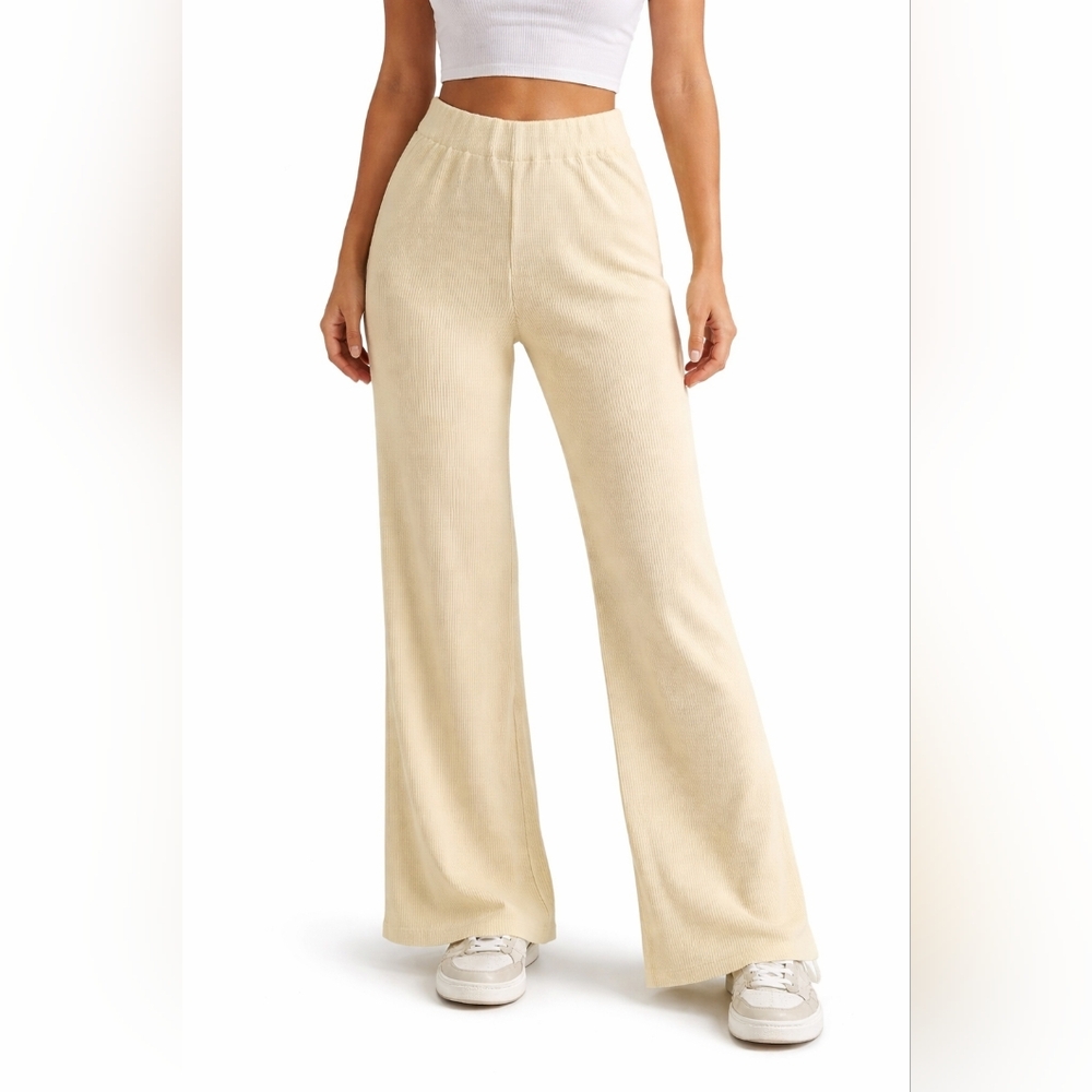 Edikted Cream Wide-Leg Pants